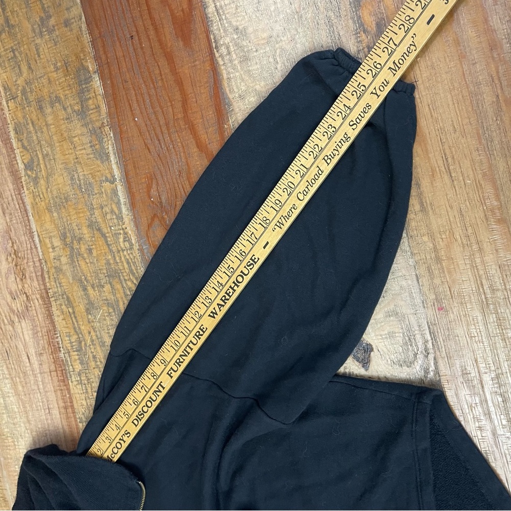 Peace Love World Black Sweatshirt with Gold Zipper - Picture 7 of 9